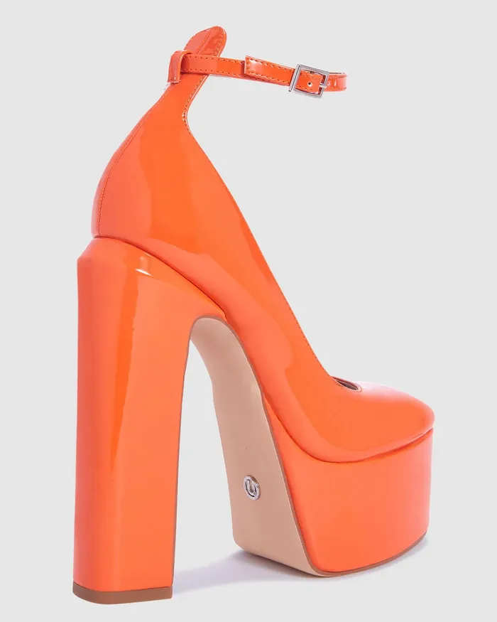 Platforms NOVO Shoes Women ZIPPEDY ORANGE PATENT