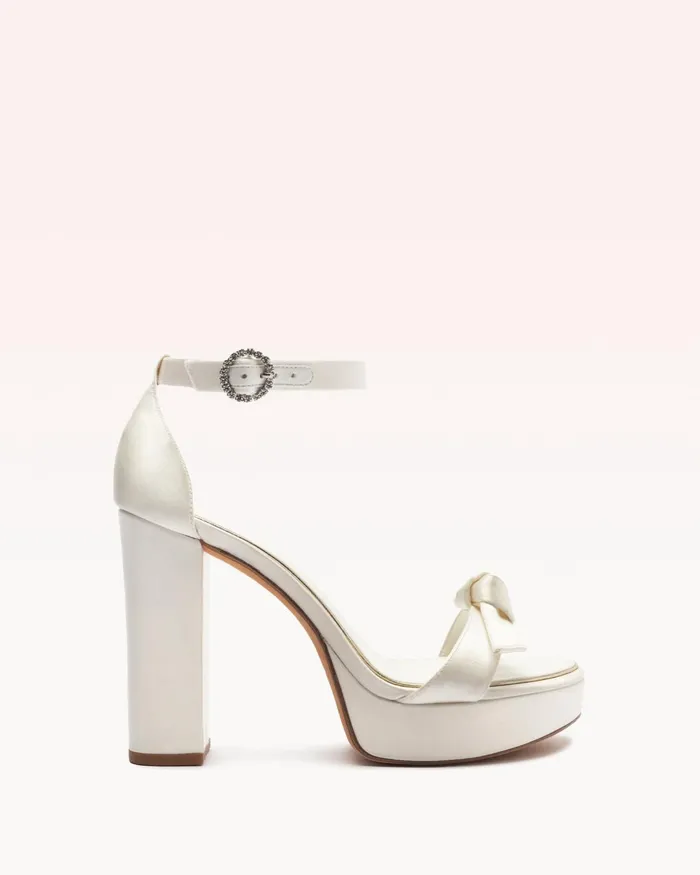Platforms Women Alexandre Birman White Platform Sandals For Wedding 8211 Clarita Platform Bridal 120 Satin Bianco 8211 Alexandre Birman Bridal Bianco