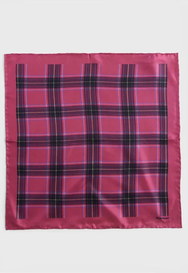 Pocket Squares Mens Silk Plaid Print Pocket Square Berry Paulstuart Pocket Squares Mens Silk Plaid Print Pocket Square Berry Paulstuart