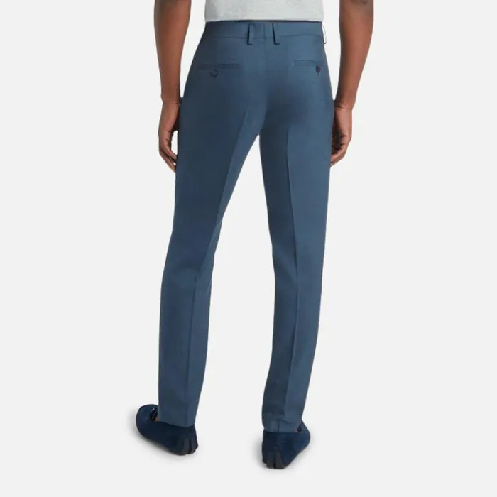Premium Stretch Twill Slim Fit Flex Waistband Flat Front Dress Pant Chambray Men Kenneth Cole Bottoms