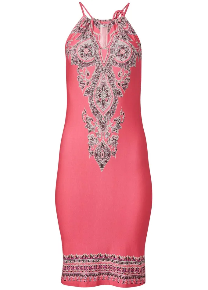 Printed Keyhole Dress Pink Multi Women VENUS Sundresses Printed Keyhole Dress Pink Multi Women VENUS Sundresses