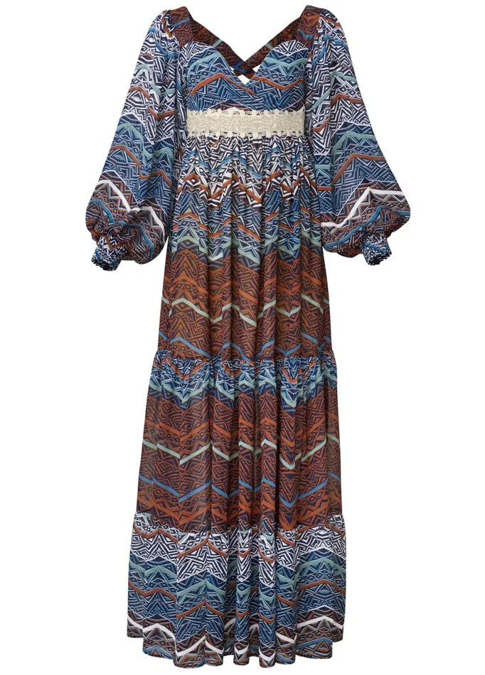 PRINTED MAXI DRESS Rust Multi Women VENUS Sundresses