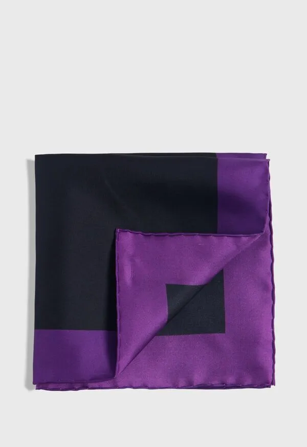 Printed Silk Color Block Pocket Square Burgundy Mens Pocket Squares Paulstuart