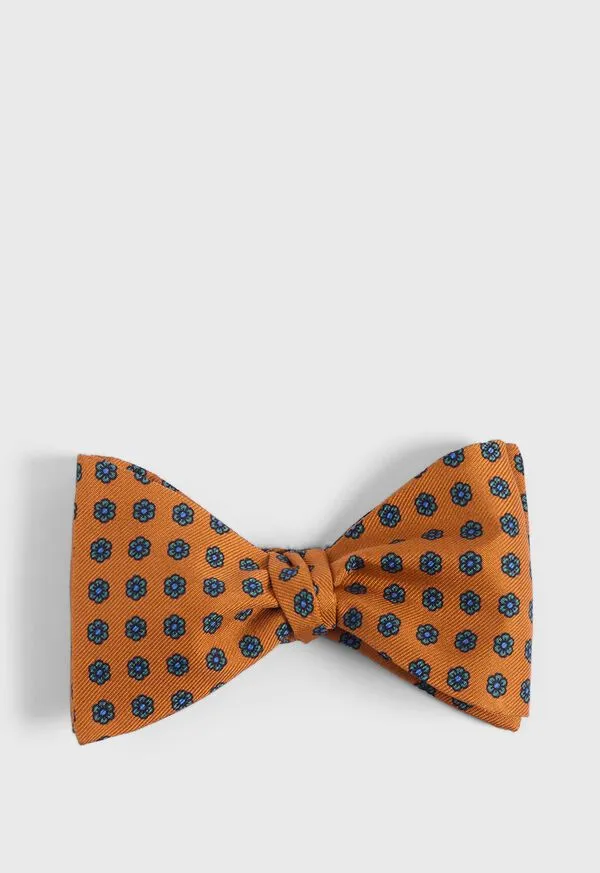 Printed Silk Flower Bow Tie Cream Mens Ties Paulstuart