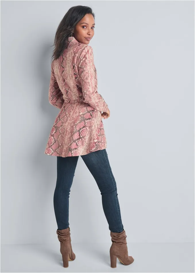 PYTHON PRINT JACKET Pink Multi Women VENUS Faux Leather