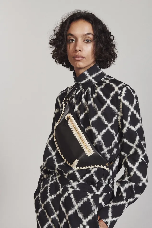 Rachel Comey Bags Women Ante Leather Crochet Fannypack Blacknatural