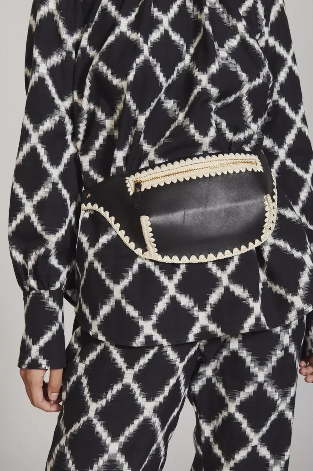 Rachel Comey Bags Women Ante Leather Crochet Fannypack Blacknatural Rachel Comey Bags Women Ante Leather Crochet Fannypack Blacknatural