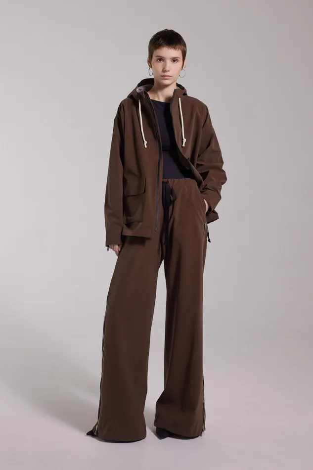 Raincoats Women Stutterheim Sandviken Matte Zip Raincoat Dark Brown