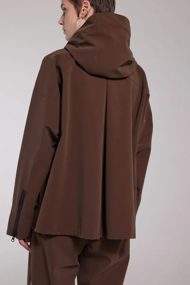 Raincoats Women Stutterheim Sandviken Matte Zip Raincoat Dark Brown