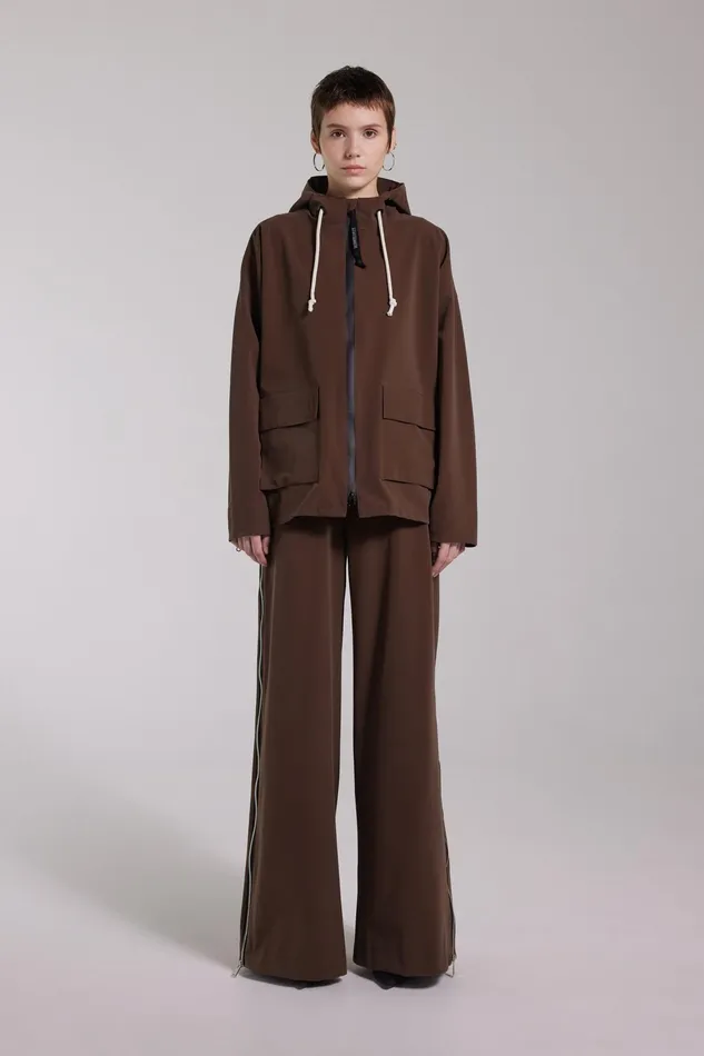Raincoats Women Stutterheim Sandviken Matte Zip Raincoat Dark Brown