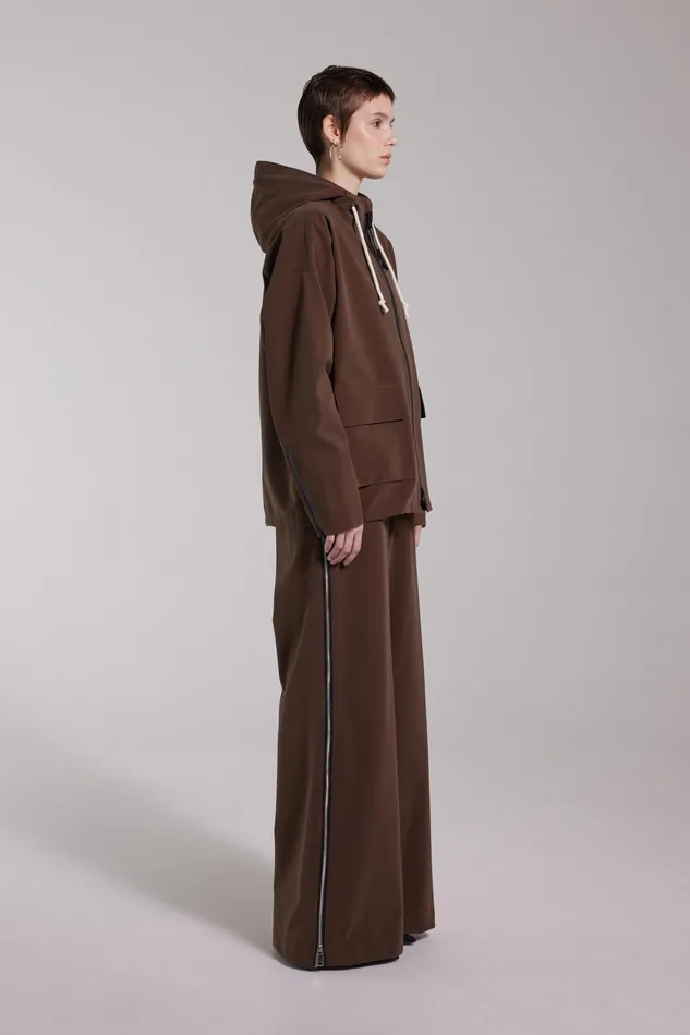 Raincoats Women Stutterheim Sandviken Matte Zip Raincoat Dark Brown