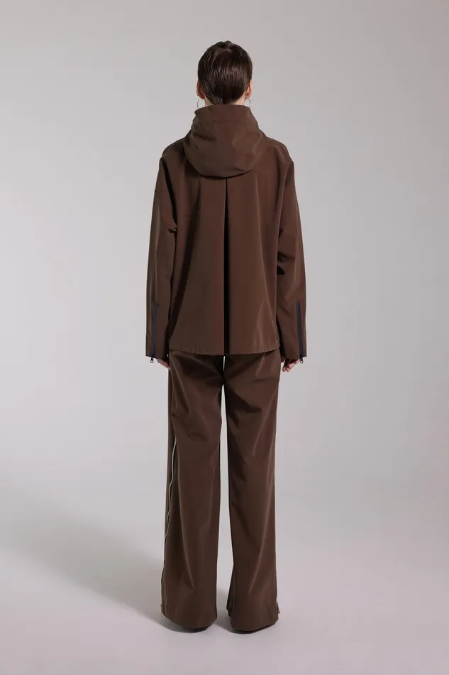 Raincoats Women Stutterheim Sandviken Matte Zip Raincoat Dark Brown