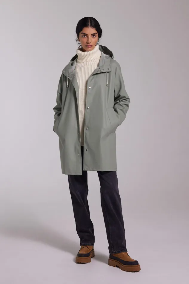 Raincoats Women Stutterheim Stockholm Lightweight Raincoat Khaki Green