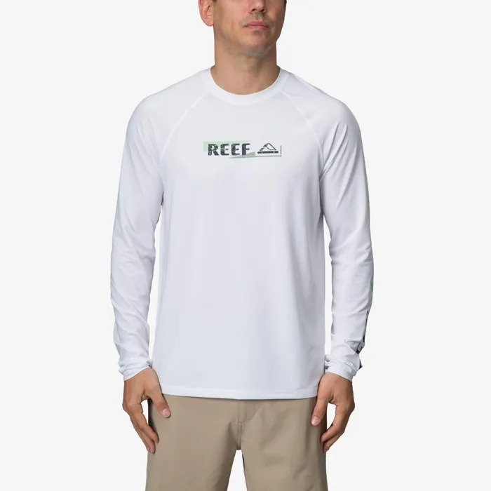Reef TShirts and Shirts Kean Long Sleeve Surf Shirt Upf 50 Bright White 8211 Men