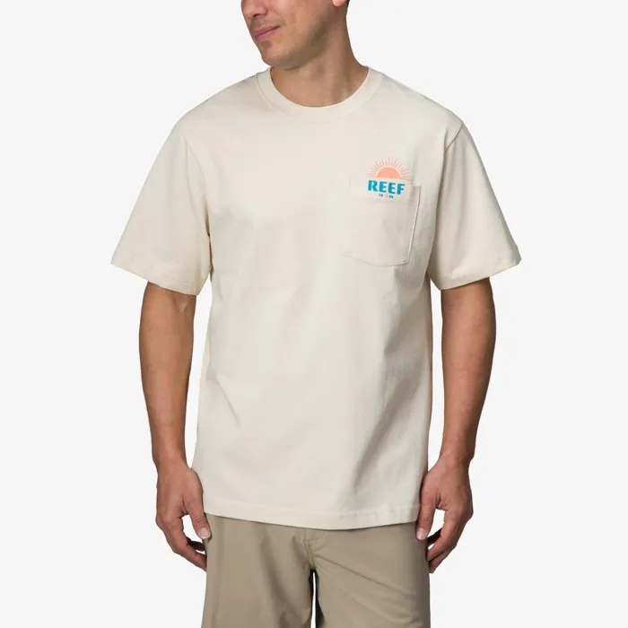 Reef TShirts and Shirts Sunrise Pocket Short Sleeve Tee Almond 8211 Men