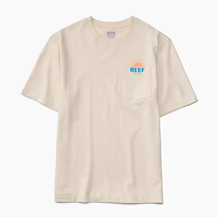 Reef TShirts and Shirts Sunrise Pocket Short Sleeve Tee Almond 8211 Men Reef TShirts and Shirts Sunrise Pocket Short Sleeve Tee Almond 8211 Men