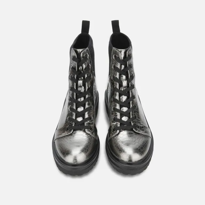 Rhode Metallic Light Combat Boot With Polar Grip Gunmetal Women Kenneth Cole Boots Booties