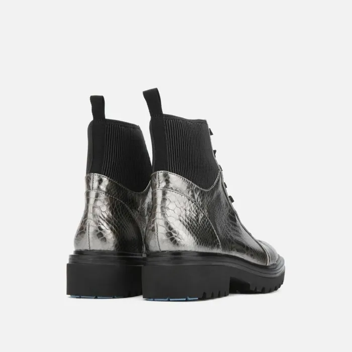 Rhode Metallic Light Combat Boot With Polar Grip Gunmetal Women Kenneth Cole Boots Booties