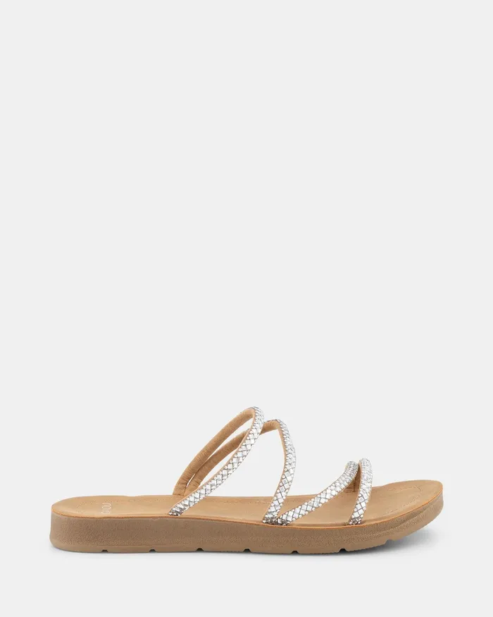 RIVY SILVER Sandals Flat Sandals NOVO Shoes Women