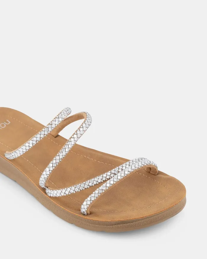 RIVY SILVER Sandals Flat Sandals NOVO Shoes Women