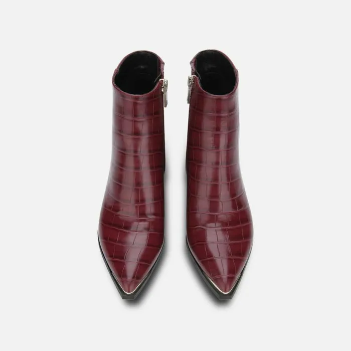 Roanne Ankle Bootie With Block Heel Burgundy Women Kenneth Cole Boots Booties