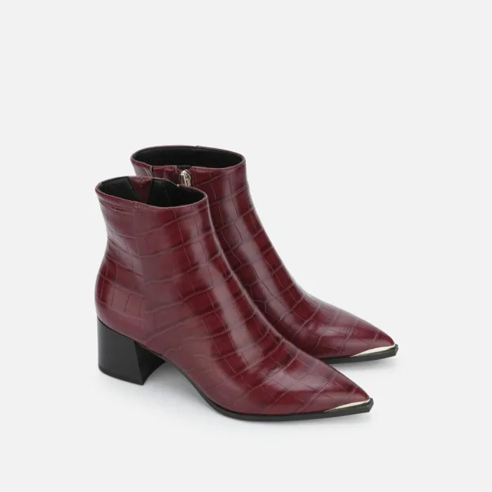 Roanne Ankle Bootie With Block Heel Burgundy Women Kenneth Cole Boots Booties