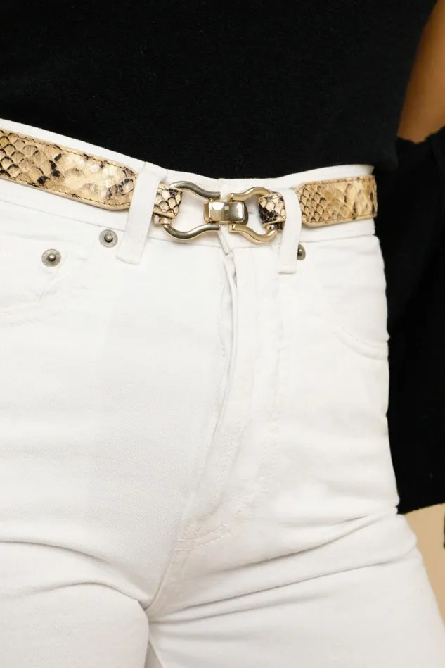 Rouje LAURE Belt Python Naturel Women Small Leather Goods