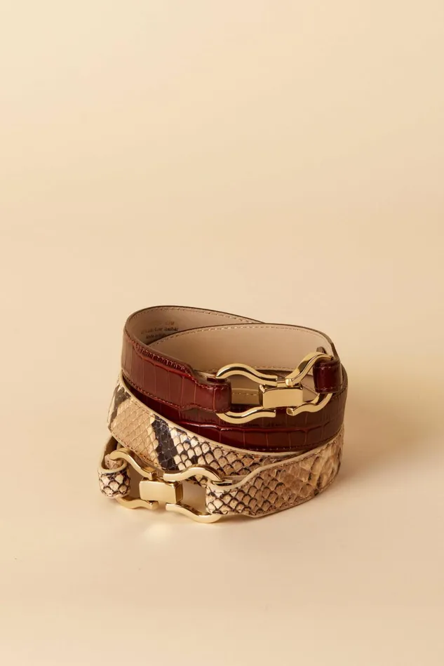 Rouje LAURE Belt Python Naturel Women Small Leather Goods