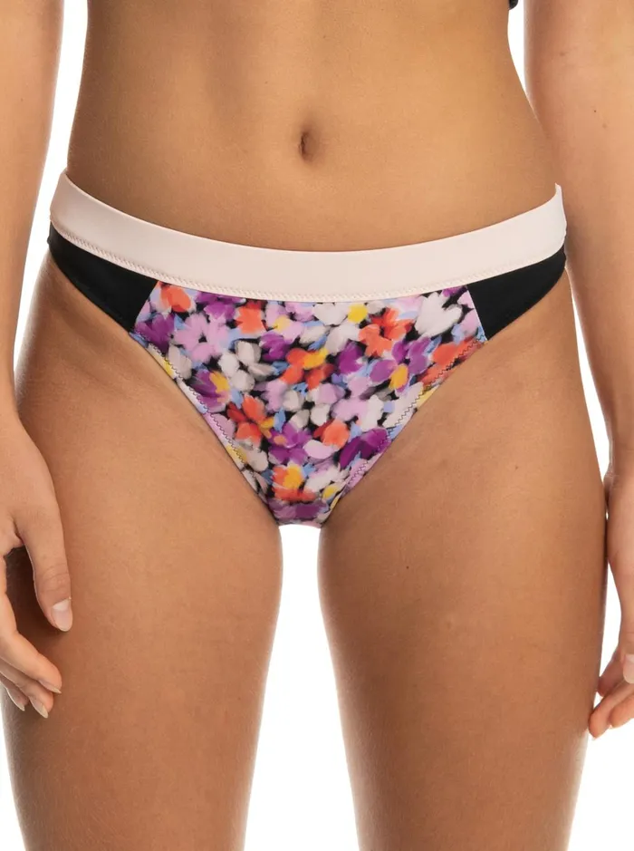 Roxy Active Swimsuits Roxy Active Bikini Bottoms Anthracite Swim Blooms 8211 Women