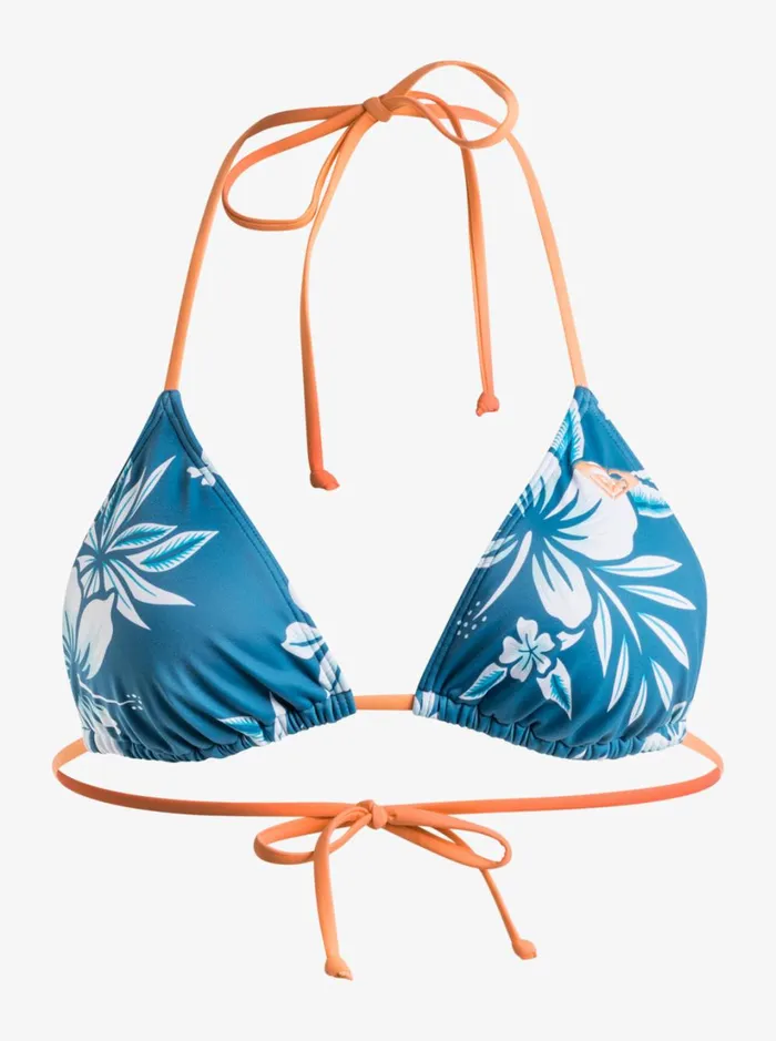 Roxy Active Swimsuits Roxy Life Reef Bloom Bikini Top Moroccan Blue Alahia 8211 Women