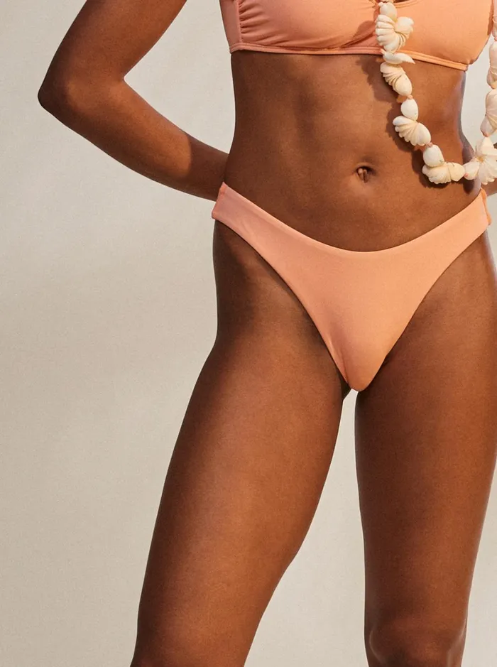 Roxy Bikinis Beach Classics High Leg Bikini Bottoms Papaya Punch 8211 Women
