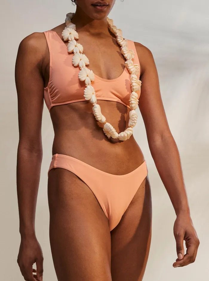 Roxy Bikinis Beach Classics High Leg Bikini Bottoms Papaya Punch 8211 Women