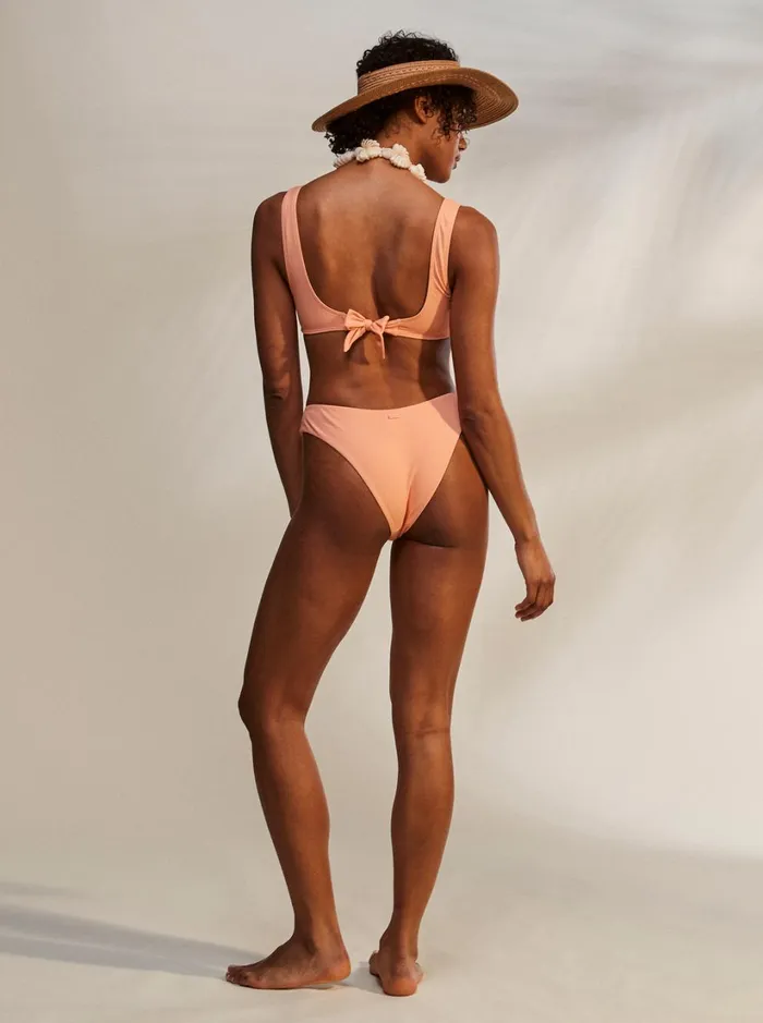 Roxy Bikinis Beach Classics High Leg Bikini Bottoms Papaya Punch 8211 Women