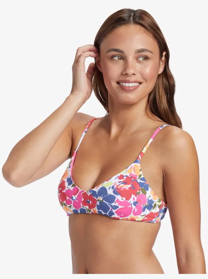 Roxy Bikinis Printed Beach Classics Athletic Triangle Bikini Top Bloomin Babe 8211 Swim 8211 Women