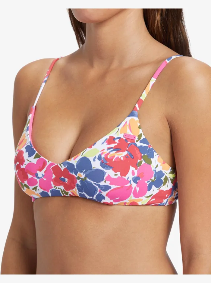 Roxy Bikinis Printed Beach Classics Athletic Triangle Bikini Top Bloomin Babe 8211 Swim 8211 Women