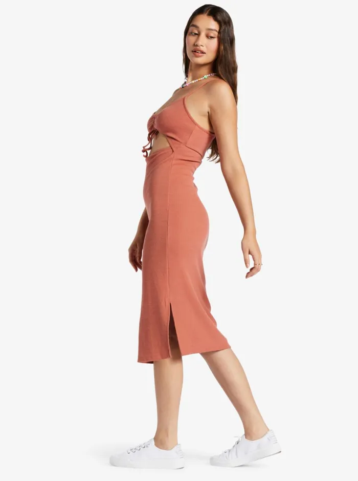 Roxy Dresses Wavey Baby Rib Knit Dress Redwood Burl 8211 Women