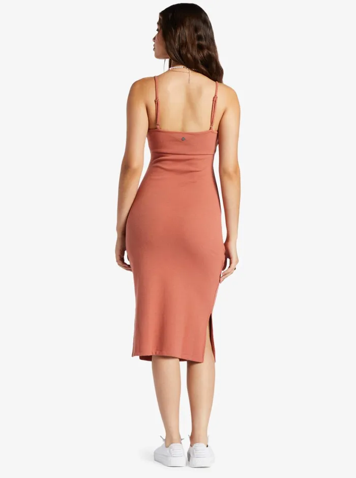 Roxy Dresses Wavey Baby Rib Knit Dress Redwood Burl 8211 Women