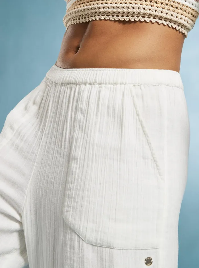 Roxy Pants and Jeans What A Vibe Beach Pants Snow White 8211 Women