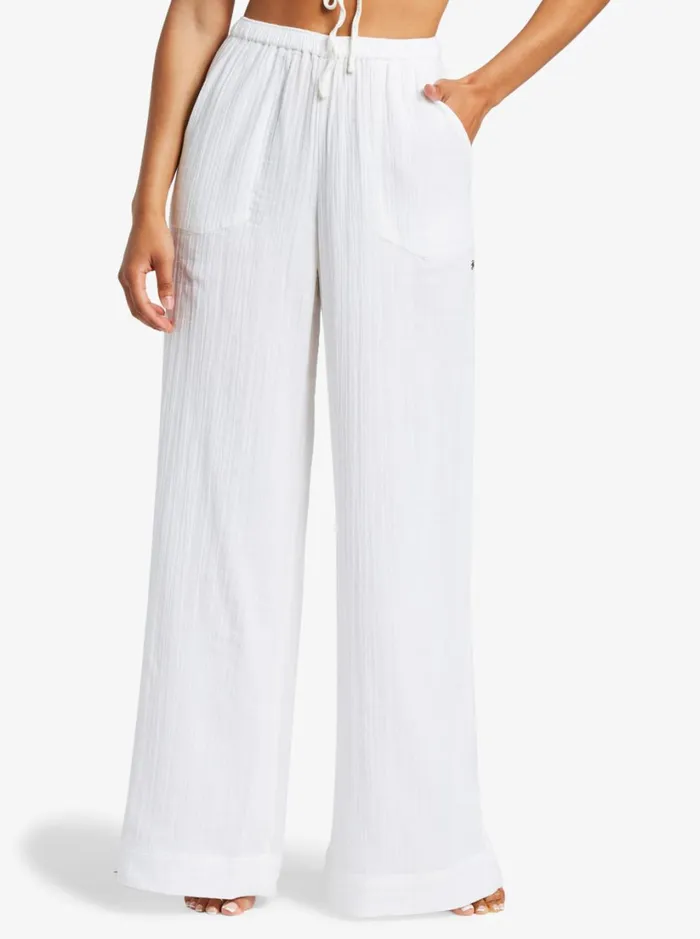 Roxy Pants and Jeans What A Vibe Beach Pants Snow White 8211 Women