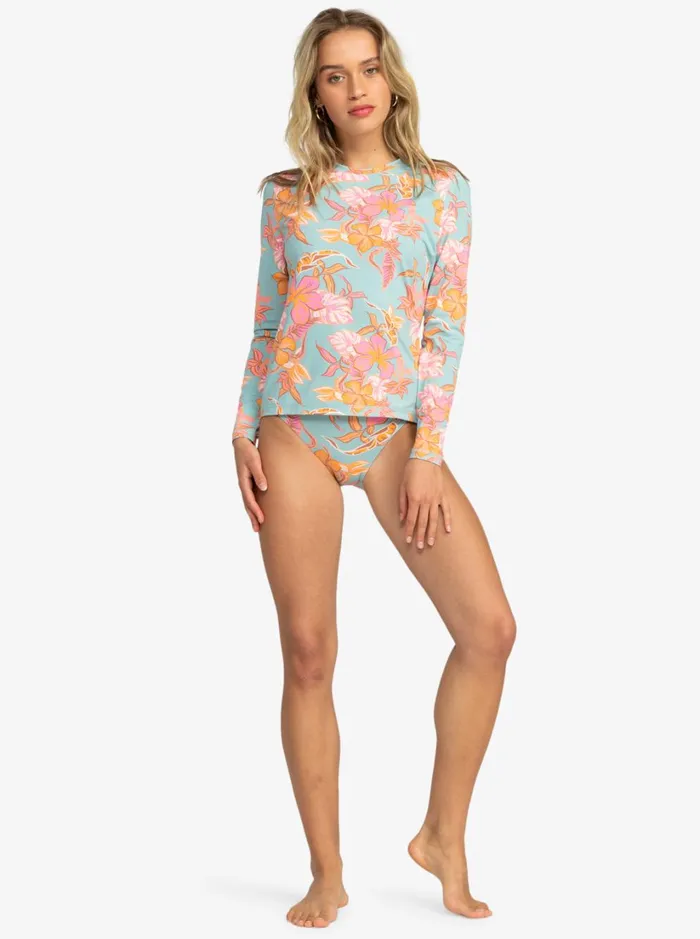Roxy Rashguards Sea Skippin Long Sleeve Rashguard Blue Surf Kartoffel Tropical 8211 Women