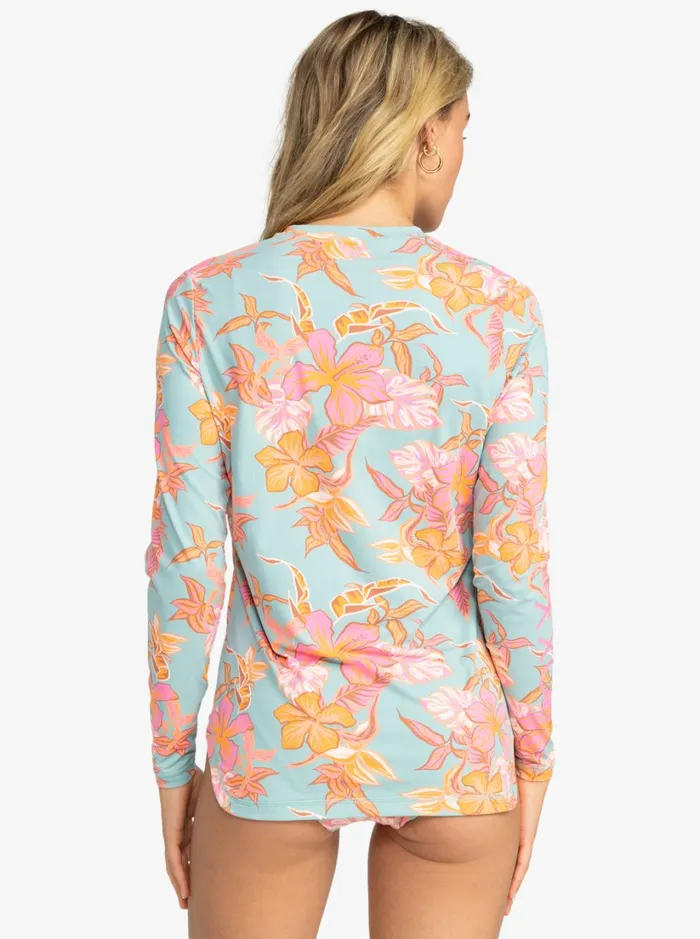 Roxy Rashguards Sea Skippin Long Sleeve Rashguard Blue Surf Kartoffel Tropical 8211 Women