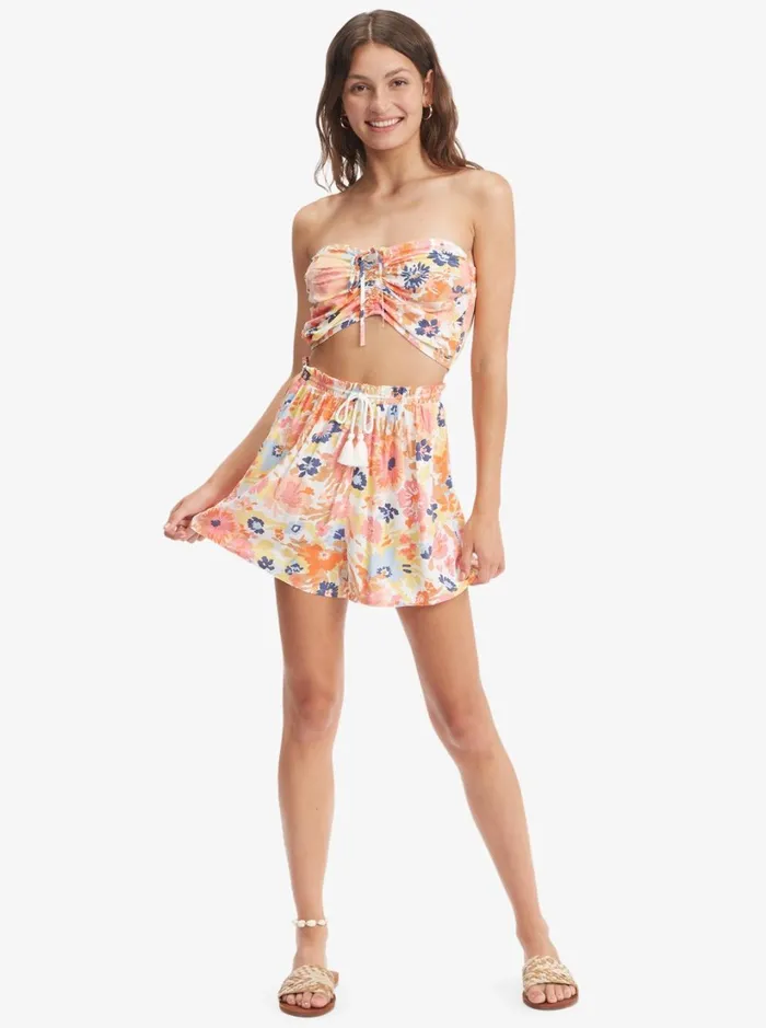 Roxy Shorts Happiness Awaits Beach Shorts Snow White Floral Escape 8211 Women