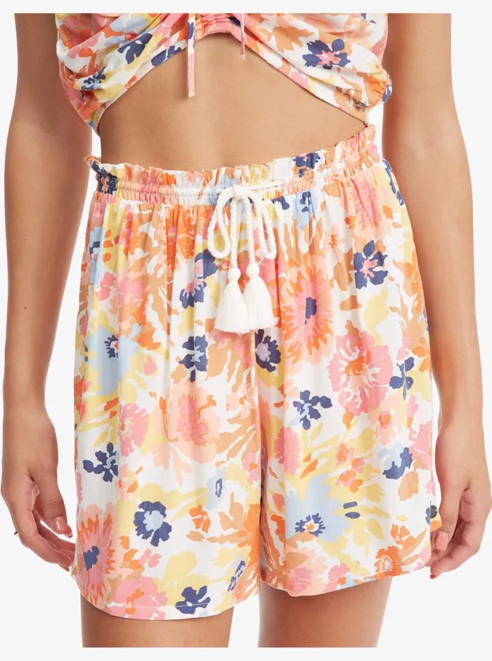 Roxy Shorts Happiness Awaits Beach Shorts Snow White Floral Escape 8211 Women