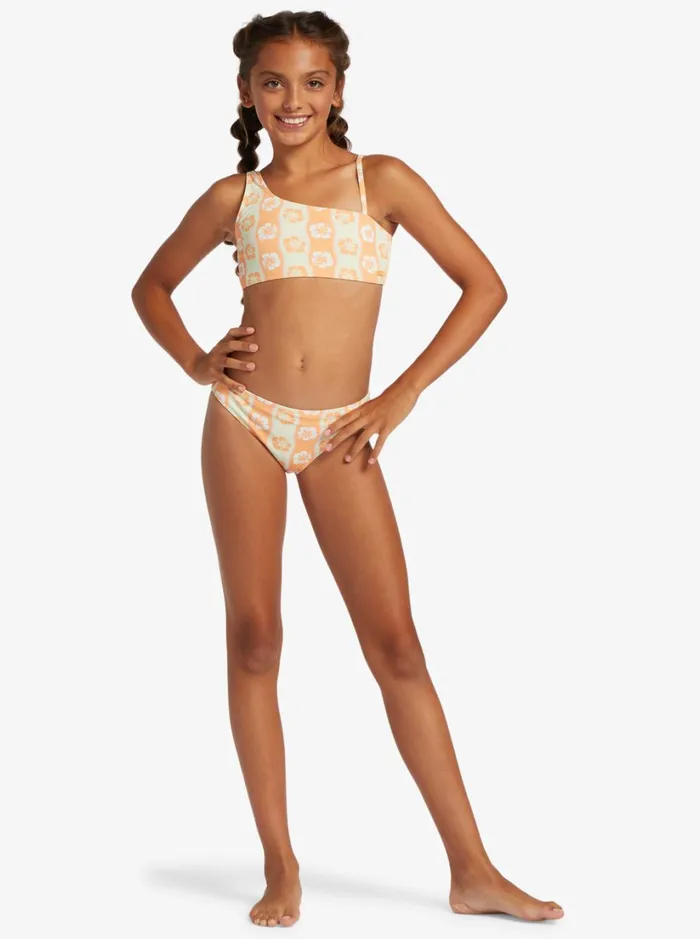 Roxy Swim Girl039s 416 Wavy Flower Two Piece Crop Top Bikini Set For Girls Ambroisia Wave Babe Big 8211 Women
