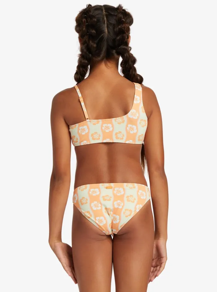 Roxy Swim Girl039s 416 Wavy Flower Two Piece Crop Top Bikini Set For Girls Ambroisia Wave Babe Big 8211 Women