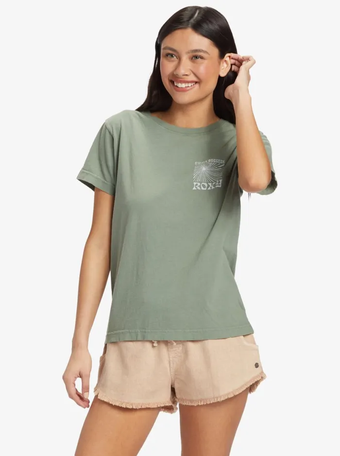 Roxy Tees and Tanks Swell Seekers Boyfriend TShirt Agave Green 8211 Women