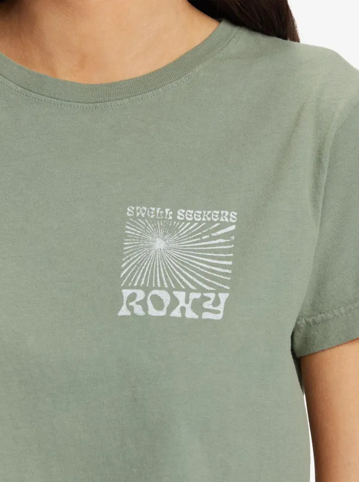 Roxy Tees and Tanks Swell Seekers Boyfriend TShirt Agave Green 8211 Women