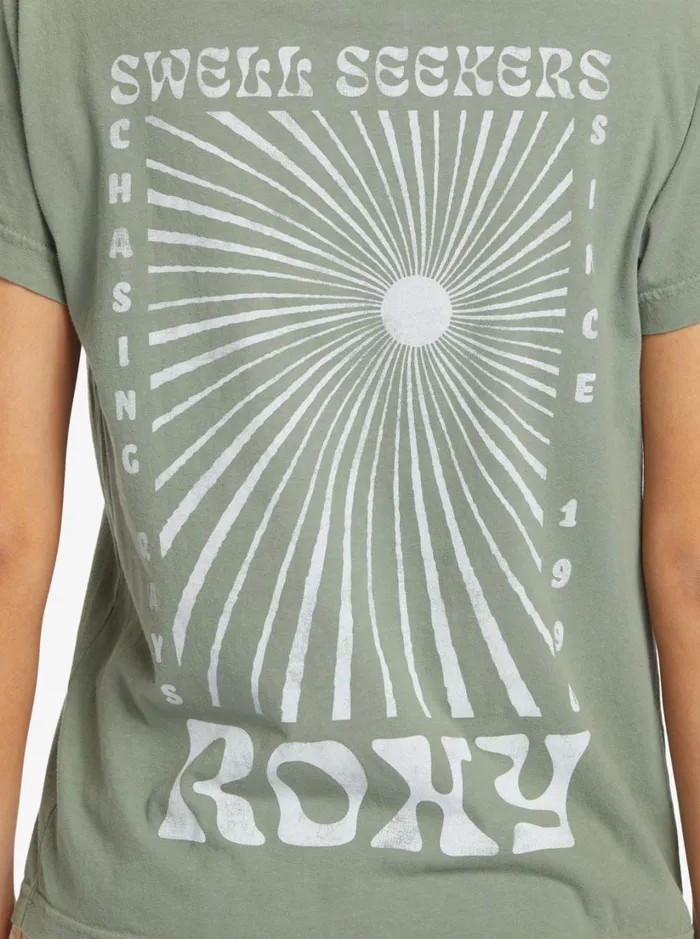 Roxy Tees and Tanks Swell Seekers Boyfriend TShirt Agave Green 8211 Women