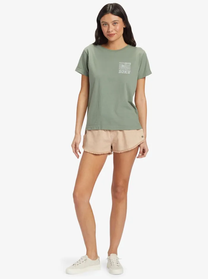 Roxy Tees and Tanks Swell Seekers Boyfriend TShirt Agave Green 8211 Women