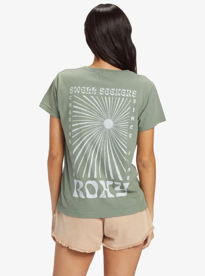 Roxy Tees and Tanks Swell Seekers Boyfriend TShirt Agave Green 8211 Women